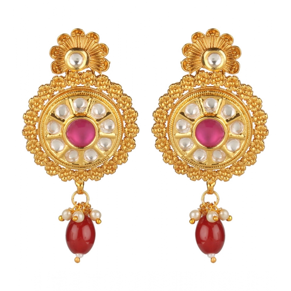 Generic Women's Rose Gold Plated Alloy Earrings (Gold)