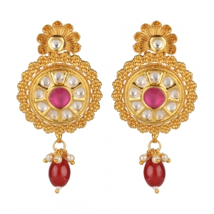 Generic Women's Rose Gold Plated Alloy Earrings (Gold)