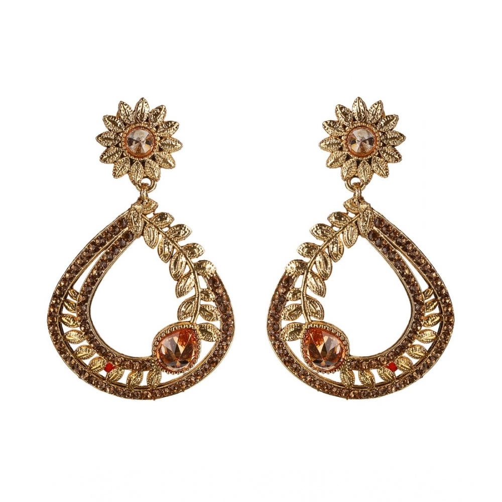 Generic Women's Rose Gold Plated Alloy Earrings (Gold)