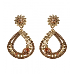 Generic Women's Rose Gold Plated Alloy Earrings (Gold)