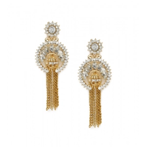 Generic Women's Rose Gold Plated Alloy Earrings (White)