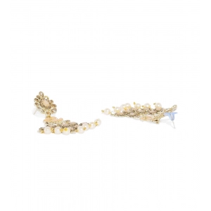 Generic Women's Rose Gold Plated Alloy Earrings (Gold & Pink)