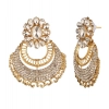 Dropship Women's Rose Gold Plated Alloy Kundan Earrings &amp; Mangtikka (White)
