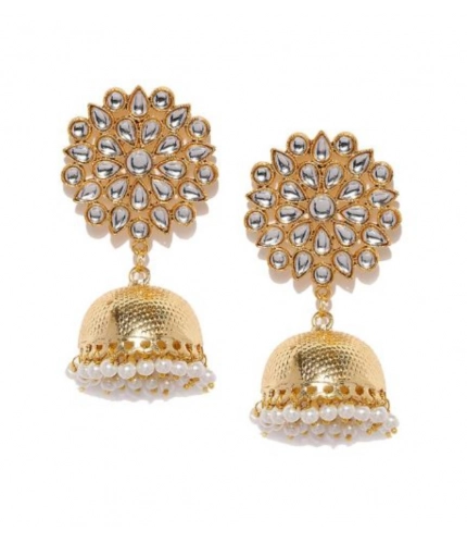 Women's Rose Gold Plated Alloy Earrings (White)