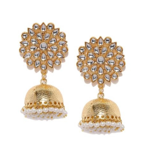 Women's Rose Gold Plated Alloy Earrings (White)