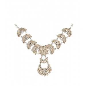 Generic Women's Rose Gold Plated Alloy Matha Patti (White)