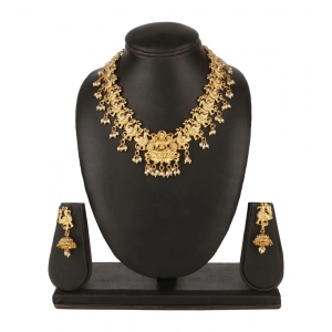 Generic Women's Rose Gold Plated Alloy Necklace & Earings Set (Gold)