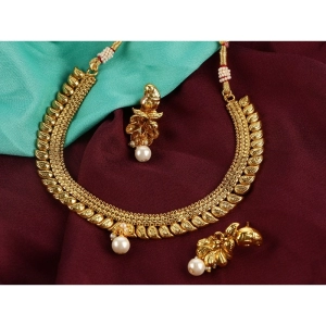 Generic Women's Rose Gold Plated Alloy Necklace & Earings Set (Gold)