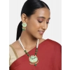 Dropship Women's Rose Gold Plated Alloy Necklace &amp; Earings Set (Green)