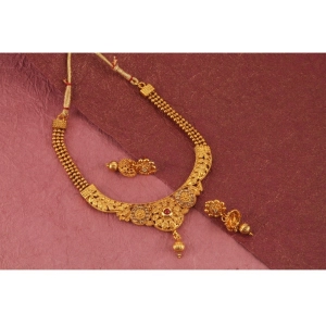 Generic Women's Rose Gold Plated Alloy Necklace & Earings Set (Gold)