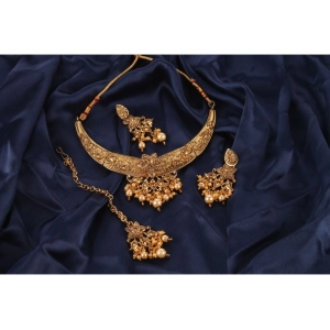 Generic Women's Rose Gold Plated Alloy Necklace & Earings Set (Gold)