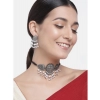 Dropship Women's Rose Gold Plated Alloy Necklace &amp; Earings Set (Silver)