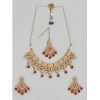 Dropship Women's Rose Gold Plated Alloy Necklace &amp; Earings Set (Red)