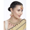 Dropship Women's Rose Gold Plated Alloy Necklace &amp; Earings Set (Red)
