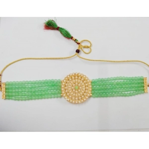 Generic Women's Rose Gold Plated Alloy Necklace & Earings Set (Mint Green)