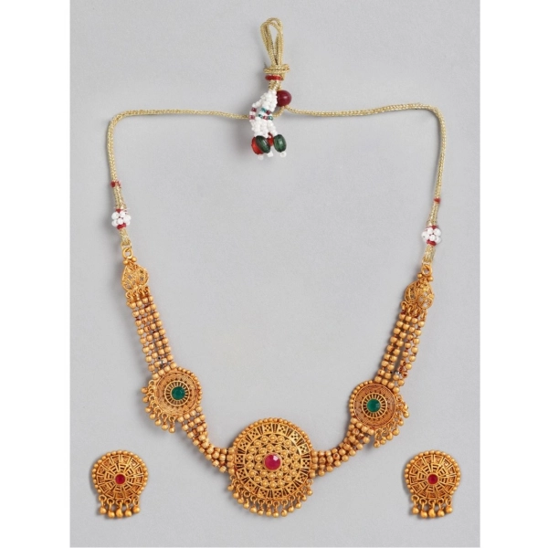 Dropship Women's Rose Gold Plated Alloy Necklace &amp; Earings Set (Multicolor)