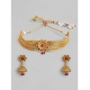 Dropship Women's Rose Gold Plated Alloy Necklace &amp; Earings Set (Gold)