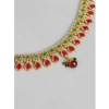 Dropship Women's Rose Gold Plated Alloy Necklace &amp; Earings Set (Green &amp; Red)