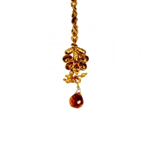 Generic Women's Rose Gold Plated Alloy Necklace Earrings With Maangtika Set (Gold)