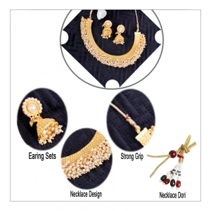 Generic Women's Rose Gold Plated Alloy Necklace & Earings Set (Gold)