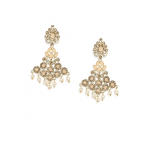 Generic Women's Rose Gold Plated Alloy Earrings (Gold & Pink)