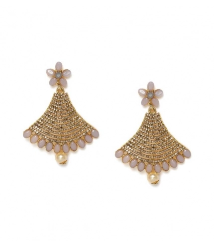Women's Rose Gold Plated Alloy Earrings (Gold)