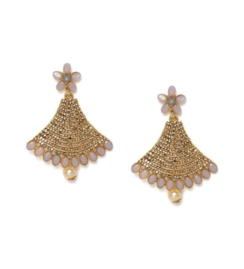 Women's Rose Gold Plated Alloy Earrings (Gold)