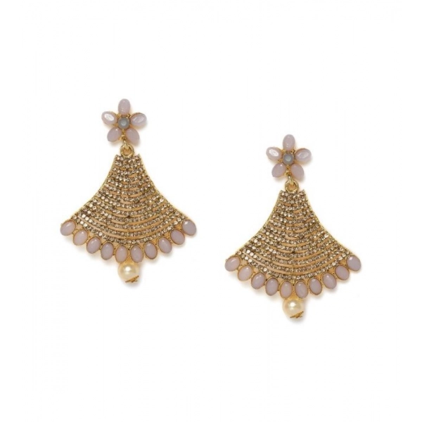 Dropship Women's Rose Gold Plated Alloy Earrings (Gold)