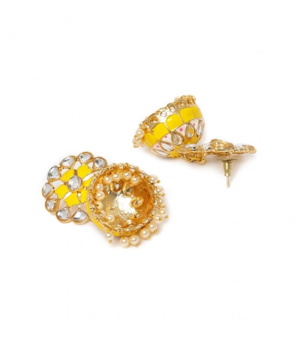 Women's Rose Gold Plated Alloy Earrings (Yellow)