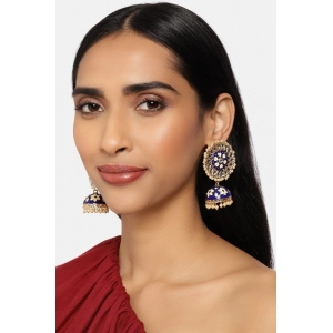 Generic Women's Rose Gold Plated Alloy Earrings (Blue)