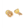 Dropship Women's Rose Gold Plated Alloy Earrings (Yellow)