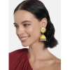Dropship Women's Rose Gold Plated Alloy Earrings (Yellow)
