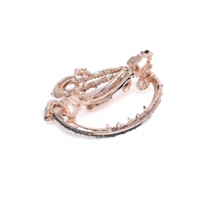 Generic Women's Rose Gold Plated Alloy Hair Pin Set (Green)