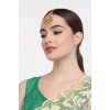 Dropship Women's Rose Gold Plated Alloy Kundan Earrings &amp; Mangtikka (Maroon)
