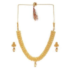 Generic Women's Rose Gold Plated Alloy Necklace & Earings Set (Gold)