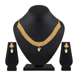 Generic Women's Rose Gold Plated Alloy Necklace & Earings Set (Gold)