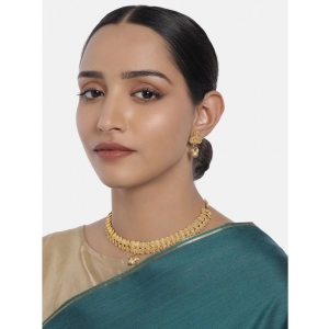 Generic Women's Rose Gold Plated Alloy Necklace & Earings Set (Gold)