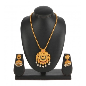 Generic Women's Rose Gold Plated Alloy Necklace & Earings Set (Gold)
