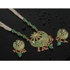 Dropship Women's Rose Gold Plated Alloy Necklace &amp; Earings Set (Green)