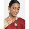 Dropship Women's Rose Gold Plated Alloy Necklace &amp; Earings Set (Green)