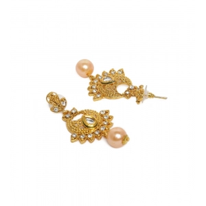 Generic Women's Rose Gold Plated Alloy Necklace & Earings Set (Gold)