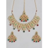 Dropship Women's Rose Gold Plated Alloy Necklace &amp; Earings Set (Light Green)
