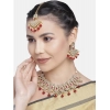 Dropship Women's Rose Gold Plated Alloy Necklace &amp; Earings Set (Red)