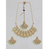 Dropship Women's Rose Gold Plated Alloy Necklace &amp; Earings Set (Light Green)