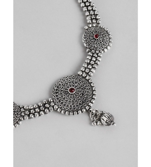 Women's Rose Gold Plated Alloy Necklace & Earings Set (Silver) Women's Rose Gold Plated Alloy Necklace & Earings Set (Silver)