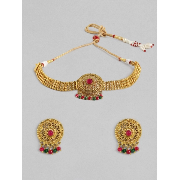 Dropship Women's Rose Gold Plated Alloy Necklace &amp; Earings Set (Multicolor)