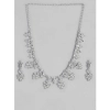 Dropship Women's Rose Gold Plated Brass Necklace &amp; Earings Set (Silver)