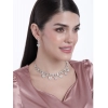 Dropship Women's Rose Gold Plated Brass Necklace &amp; Earings Set (Silver)