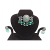 Dropship Women's Rose Gold Plated Alloy Necklace &amp; Earings Set (Light Green)