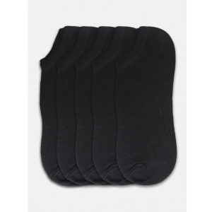 Generic 5 Pairs Unisex Casual Cotton Blended Solid Ankle length Socks (Black)